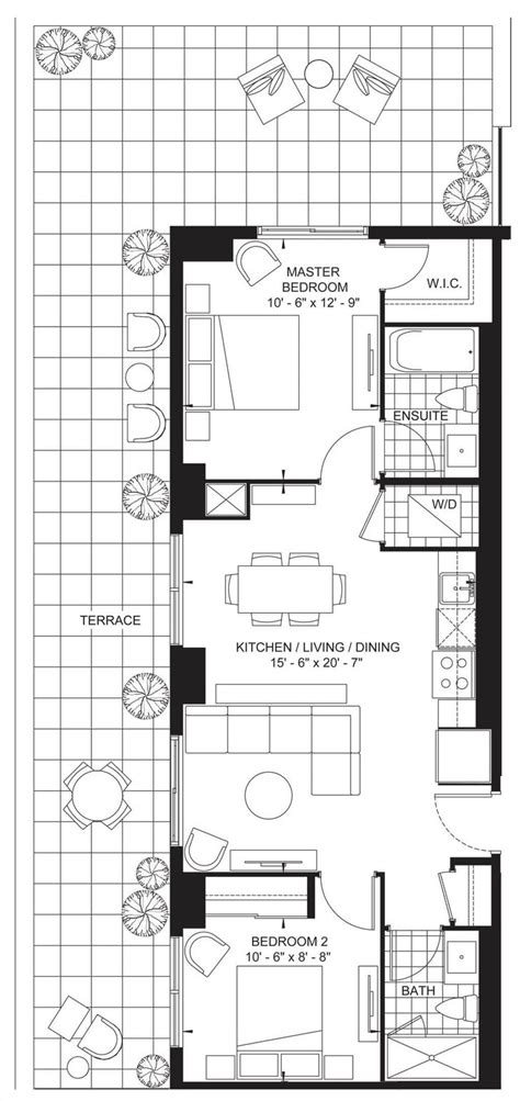 Mississauga Square Condos By Plaza 2 M Floorplan 2 Bed And 2 Bath