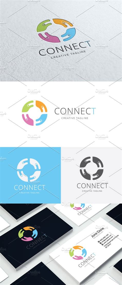 Connect Logo Creative Illustrator Templates Creative Market