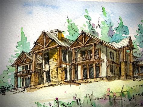 Mountain House Sketch Roberth Jordan Residential Designer House