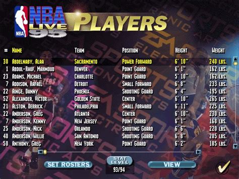 Loading game nba live '95 (u) !.smc, please wait. NBA Live 95 Download (1995 Sports Game)