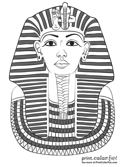 Download or print out the coloring page temple in egypt. King Tutankhamun's mask coloring page - Print. Color. Fun!