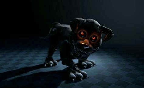 An Animated Dog With Glowing Eyes And Fangs