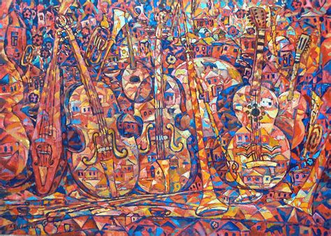 Composition With Musical Instruments Painting By Andrey