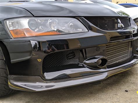 Ralliart Style Carbon Front Bumper Lip For Mitsubishi Lancer