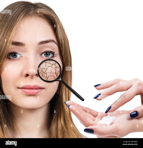 Face Of Young Woman With Dry Skin Stock Photo Alamy