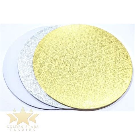 12″ Cake Drum 4mm Thick Golden Stars Trading