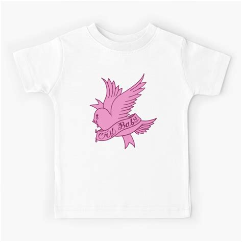 Pink Lil Peep Cry Baby Bird Holding Banner Kids T Shirt By