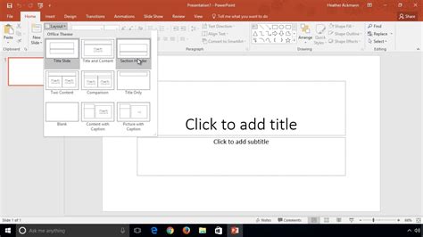 Powerpoint 2016 Creating A New Blank Presentation Youtube