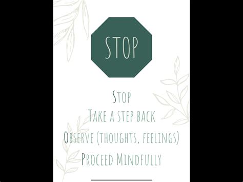 Dbt Stop Skill Handout Therapy Etsy