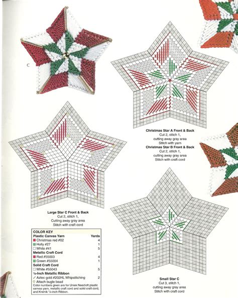 Star Ornaments 2 2 Plastic Canvas Patterns Plastic Canvas Christmas Plastic Canvas Stitches