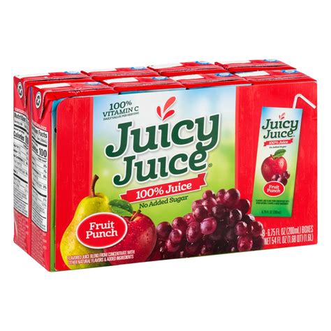 Juicy Juice 100 Fruit Punch Juice Blend 675 Oz Boxes Shop Juice At