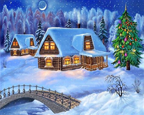Merry Christmas House Wallpaper Free Wallpapers