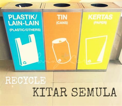 Logo Label Tong Kitar Semula Recycle Bins Tong Kitar