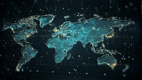 World Map Danger Blue Light 4k By Rodionova Videohive