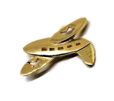 Airplane Brooch Vintage Ultracraft Signed Gold Tone Etsy