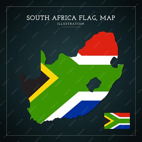 Premium Vector | South Africa Flag Map Vector Illustration