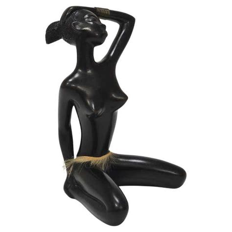 African Woman Figurine Sculpture By Leopold Anzengruber Vienna