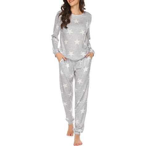 Wandering Nature Womens Pajama Set Long Sleeve Sleepwear Star Print