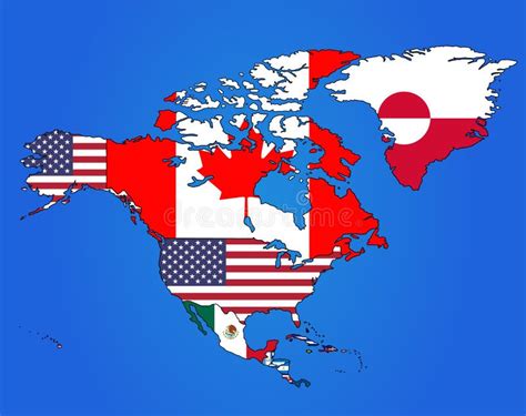North America Flag Map Stock Vector Image 49051209