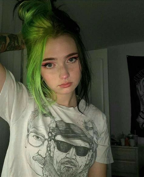 Pin By Lenaa On ɢɪʀʟ Green Hair Dyed Blonde Hair Hair Inspo Color