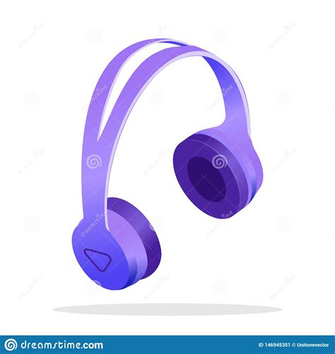 Modern Wireless Headphones Isometric Illustration Stock Vector