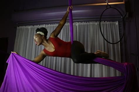 Instructor Alexis Playing With Aerial Silks At Fembody Fitness Fembody Fitness Pole And Aerial