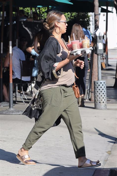 Pregnant Jessica Alba Leaves Urth Caffe In West Hollywood