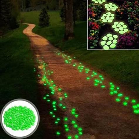 Glow In The Dark Luminous Garden Pebbles 100pcs Urban Garden
