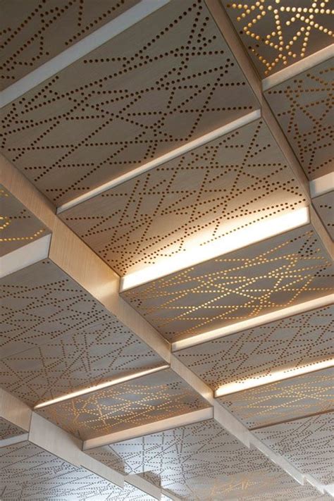 Perforated Lighted Ceiling Ceiling Design Architecture Ceiling