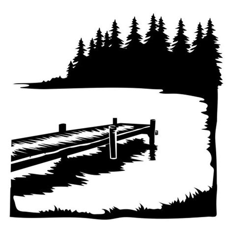 Lake Dock Silhouette Lake Dock Lake Tattoo Silhouette Art