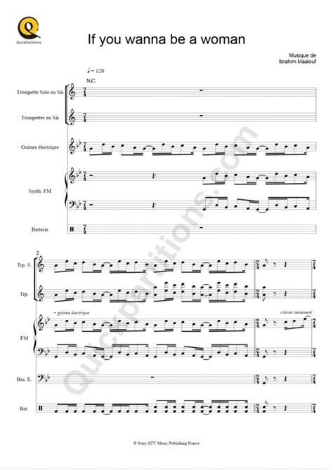 If You Wanna Be A Woman Partition Full Score From Ibrahim Maalouf