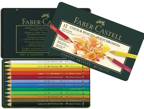 Kredki Faber Castell Polychromos 12 Kolorów Papier Nożyce