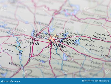 Dallas Map Stock Image Image Of Atlas Cartography Blur 10559887