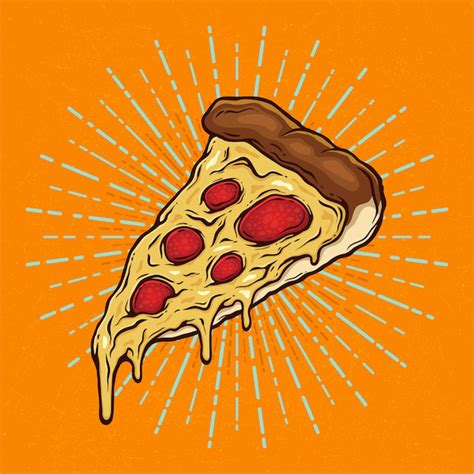 Premium Vector Pizza Slice With Melted Cheese And Pepperoni Hand