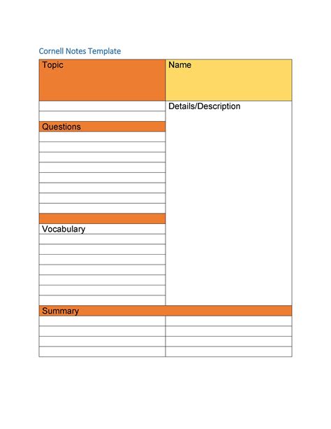 Get creative with our printable note card templates that include editable layouts, photos & artwork. 36 Cornell Notes Templates & Examples Word, PDF - Template Lab