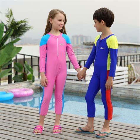 2659us Long Sleeve Children Wetsuit For Boys And Girls Front Zipper