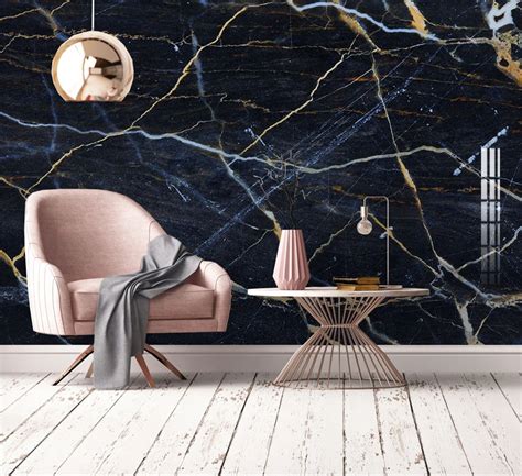 Bacaz Black Marble Texture 3d Stone Wallpaper Mural For Living Room 3d