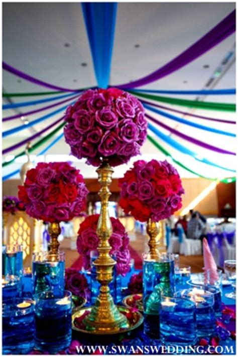 We provide wedding decorations for indian marriages whether they are simple or complex. Indian Wedding Lunch Reception With Peacock Theme by Swans ...