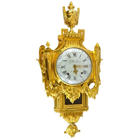 Antique French Gilt Bronze Cartel Wall Clock At 1stdibs