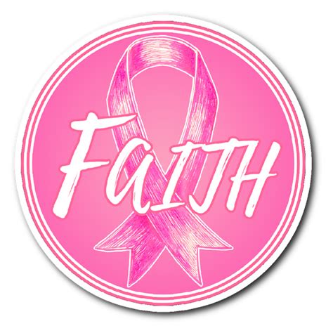 Faith Pink Ribbon Sticker Combat Breast Cancer