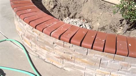 Backyard Stone And Brick Cap Work Youtube