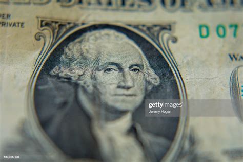 Closeup Of George Washington On The American One Dollar Bill High Res