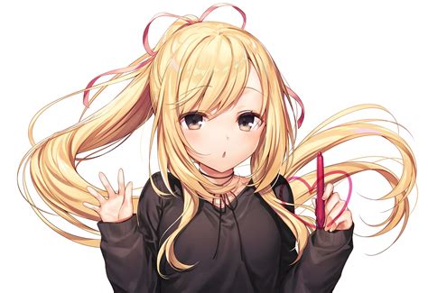 Download 2064x1418 Anime Girl Ponytail Blonde Cute Wallpapers