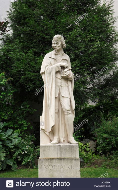 Statue Of Voltaire Paris Stock Photo Alamy