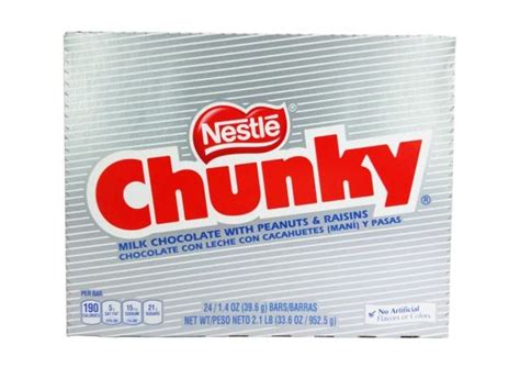 Nestle Chunky Chocolate Single Candy Bars 14 Ounce Pack Of 24 Ali