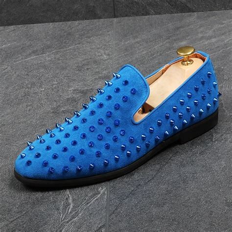 1,638 likes · 2 talking about this. Blue Royal Suede Spike Studs Punk Rock Mens Loafers Flats ...