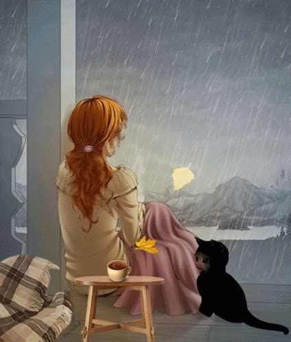 Sad Rain Gif Sad Rain Mood Discover Share Gifs Art Anime Fille