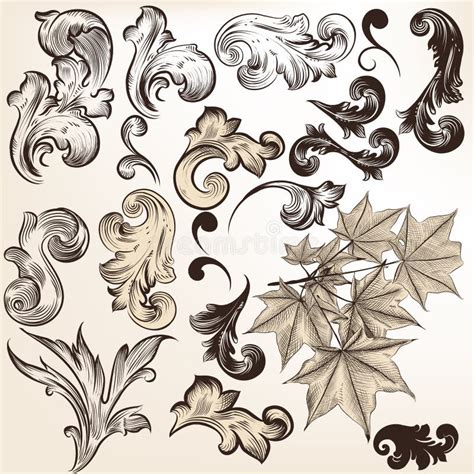Collection Of Vector Vintage Decorative Swirls For Design Stock Vector