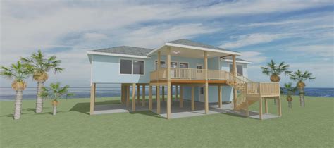 1536 Sf Coastal Piling Home Plan Home House Plans Outdoor Decor