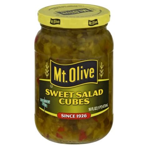 Mt Olive Sweet Salad Cube Pickles 16 Fl Oz Harris Teeter